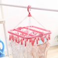 thumbnail image 1 of Laundry Rack, 32 Clips Socks Drying Rack Clothes Dryer Rack Clothes Dryer Drying Rack, For Household Hanger Shower Curtain Rod Clothes Line, 1 of 4