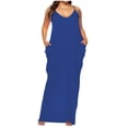 thumbnail image 2 of New Arrivals AXXD Cover Ups for Swimwear Women Summer Plus Size Spaghetti Strap Casual Tank Beach Cover Up Maxi Dress With Pockets Dress, 2 of 5