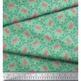thumbnail image 2 of Soimoi Green Georgette Viscose Fabric Flower & Butterfly Print Sewing Fabric BTY 42 Inch Wide, 2 of 3