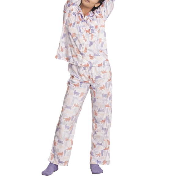 Karen Neuburger Womens Plus Size Minky Fleece Pajama Set Style-RK0029W-P