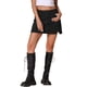 thumbnail image 4 of Faldas de mezclilla mini A-line de cintura alta con abertura lateral para mujeres INSPIRE CHIC XL negras, 4 of 6