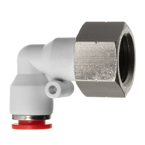 Push to Connect Tube Fitting - Polybutylene Plastic - Female Elbow - 5/32" Tube OD x 1/4" NPT Female