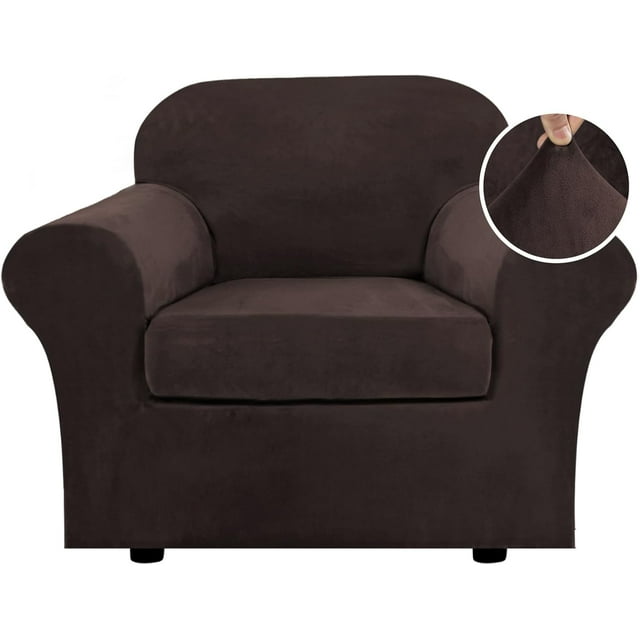 Modern Velvet Plush 4 Piece High Stretch Sofa Slipcover Furniture Protector Form Fit Luxury Thick Sofa Cover, Machine Washable