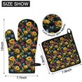 thumbnail image 6 of Black Sunflower Kitchen Oven Mitt and Pot Holder Sets 2 Pcs for Baking, Cooking and Grilling, Heat Resistant Up To 392 °F, 6 of 7