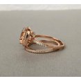 thumbnail image 3 of HeartsAndYou 2.05ct Natural Peach Morganite Bridal Set Engagement Ring 14k SOLID Rose Gold, 3 of 9