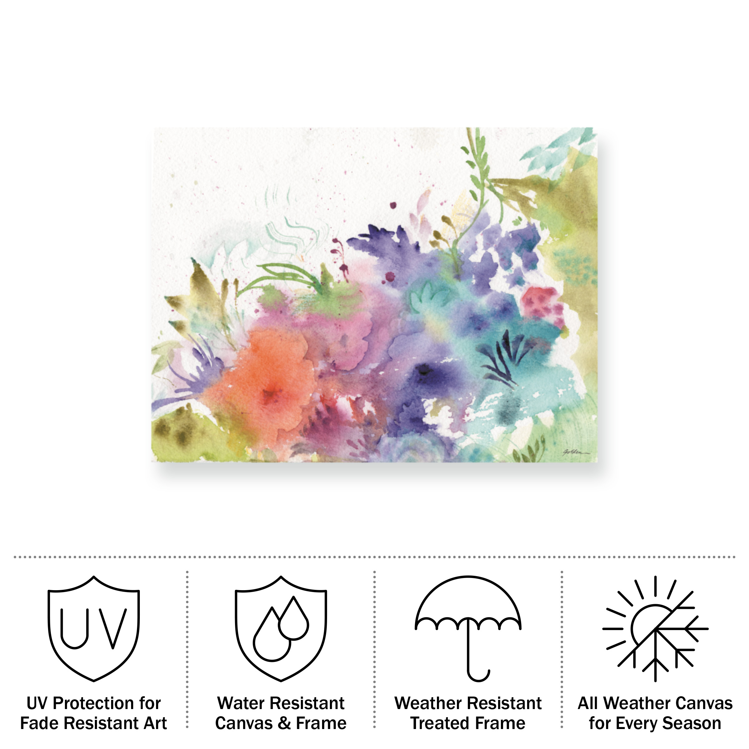 Sheila Golden 'Garden Rainbows' Outdoor Canvas 35x47