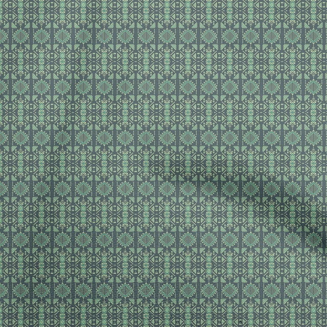 oneOone Silk Tabby Dark Dusty Blue Fabric Geometric Sewing Material Print Fabric By The Yard 42 Inch Wide