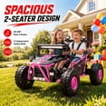 thumbnail image 3 of iRerts 36V Powered Ride on Toys for Big Kids, 2 Seater Ride on Cars with Metal Frame, Bluetooth Music, 4 Wheels Suspension, Electric Ride on Vehicles for Boys Girls, Pink, 3 of 8