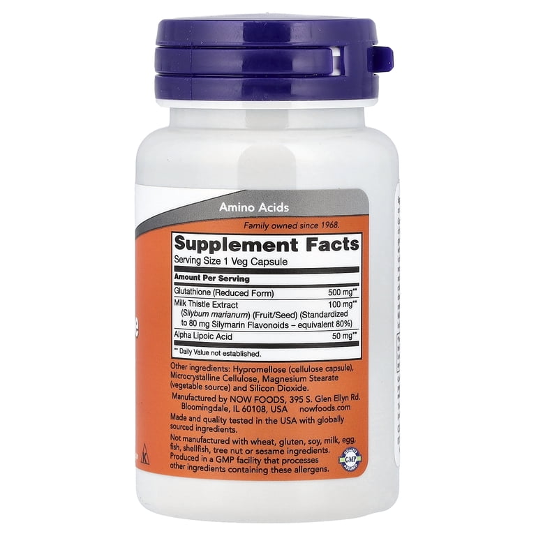 now foods glutathione 500mg Now Foods Glutathione 500mg Capsules | 30 Veg Capsules main image 0