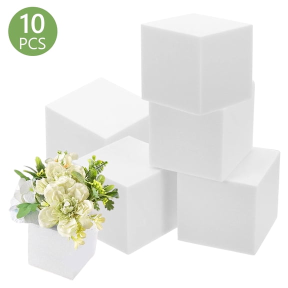 Hengbo 10 Pcs Craft Foam Cubes Polystyrene Foam Blocks Foam Craft Foam Blocks for Floral Arrangements Crafting Modeling Art Projects DIY
