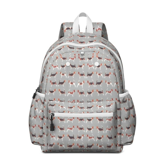 Animal Beagle Cute Dog Backpack for School,Cute School Bag,Schoolbag with Adjustable Shoulder Straps & Padded Back,13.4"x11"x4.7"