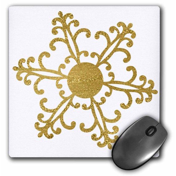 3dRose, Glam Digital Gold Snowflake Illustration, MousePad