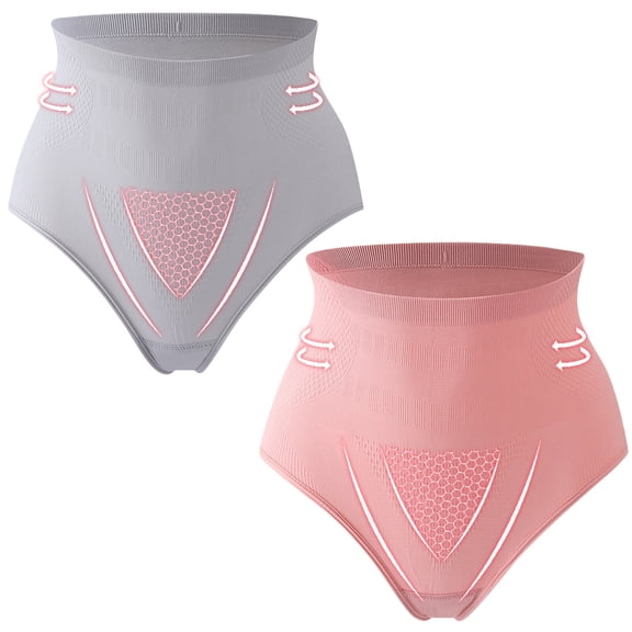 Whlbf Women's Brief Underwear Ladies Comfortable Solid Color Large Size High Waist Warm Belly Hip Lift Thin Waist Panties Underwear