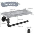 thumbnail image 2 of Industrial Toilet Paper Holder with Grey Wood Shelf & Wrought Iron Pipe, Wall-Mounted Farmhouse Tissue Roll Hanger for Bathroom, Kitchen, Washbasin & Laundry, 2 of 5