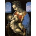 thumbnail image 2 of Da Vinci, Leonardo 14x18 White Modern Wood Framed Museum Art Print Titled - Madonna Litta, 2 of 4