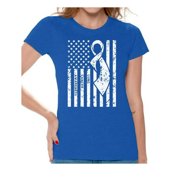 Lung Cancer Awareness T-shirt Top Cancer t shirt cancer awareness t shirt faith love hope fight believe support survive survivor gifts tackle for my mom dad grandpa grandma white ribbon