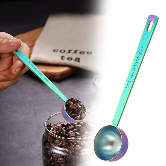1Pc Measuring Spoons: Long Handle Stainless Steel Measuring Spoons,15/30ml Long Handle Coffee Seasoning Milk Powder Graduated Spoon For Dry and Liquid Ingredients,Fits in Spice Jar,Iridescent Color