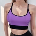 thumbnail image 2 of idosla Women's Sports Bra Sexy Open Back Padded Adjustable Strappy Yoga Bra Low Impact Crop Workout Gym Top (Light Purple, L), 2 of 6