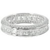PORI Jewelers Micropave CZ Sterling Silver Princess-Cut Eternity Band Ring, Available in 7 Sizes