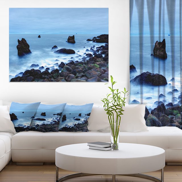 Côte Rocheuse Près de Raykjanes - Grande Toile d'Art de Bord de Mer