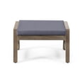 thumbnail image 6 of GDF Studio Avacyn Outdoor Acacia Wood Ottomans with Cushion, Set of 2, Gray and Dark Gray, 6 of 6
