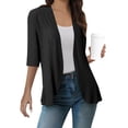 thumbnail image 2 of Jinhomg Lightweight Summer Cardigan for Women Trendy Hollow Out Eyelet Shrugs Casual Comfy Short Sleeve Open Front Cover Ups Black XXL, 2 of 7