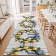 thumbnail image 4 of 2x6ft Area Rug,Summer Lemon Garland Checkered Bow Washable Large Rugs Soft Non-Slip Floor Rug Farmhouse Wood Grain Non-Shedding Indoor Carpets for Living Room Bedroom Home Office Nursery, 4 of 9