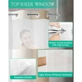 thumbnail image 4 of No Hook Shower Curtain with Snap in Liner, Ombre Abstract Gradient Khaki and White Hotel Shower Curtains for Bathroom, Washable Shower Curtain Liner Set with Mesh Top Window, 72"x84", 4 of 6