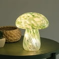 thumbnail image 1 of Merkury Innovations 7.9 inch Height Green Confetti Glass Mushroom Lamp, 1 of 2