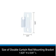 Mainstays Double Curtain Rod Metal Mounting Brackets, Set of 2, Silver