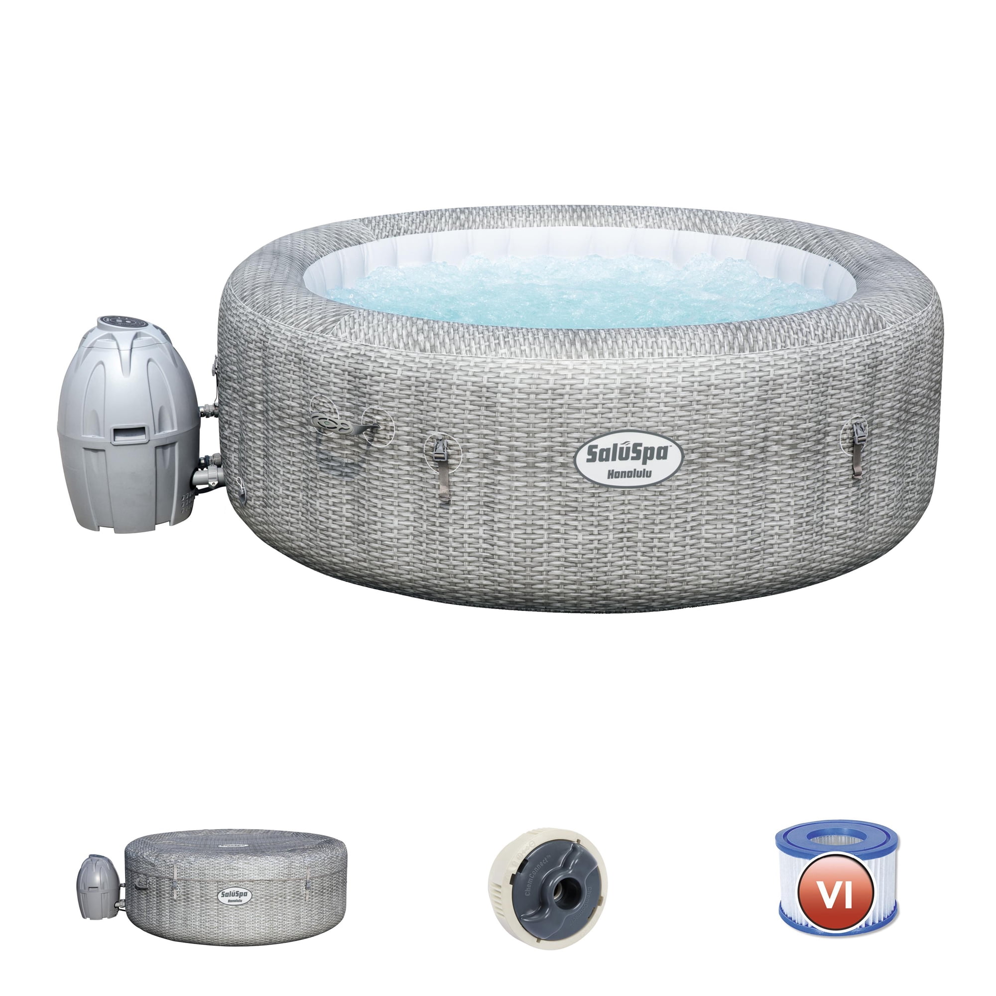 Bestway SaluSpa Honolulu AirJet 2 to 6 Person Inflatable Hot Tub, 77 x