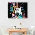 thumbnail image 3 of Nawypu  Music Room Decor Graffiti Wall Art Guitar Painting Music Wall Art Framed Canvas Artwork for Walls  (Black, Vertical), 3 of 5