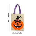 thumbnail image 2 of Nrmvnmi 2024 1pc Halloween Trick Or Treat Linen Bags Halloween Trick or Treat Bucket Pumpkin Candy Large Cloths Bags Face Halloween Bucket Multipurpose Goodie Bag For Kids, 2 of 6