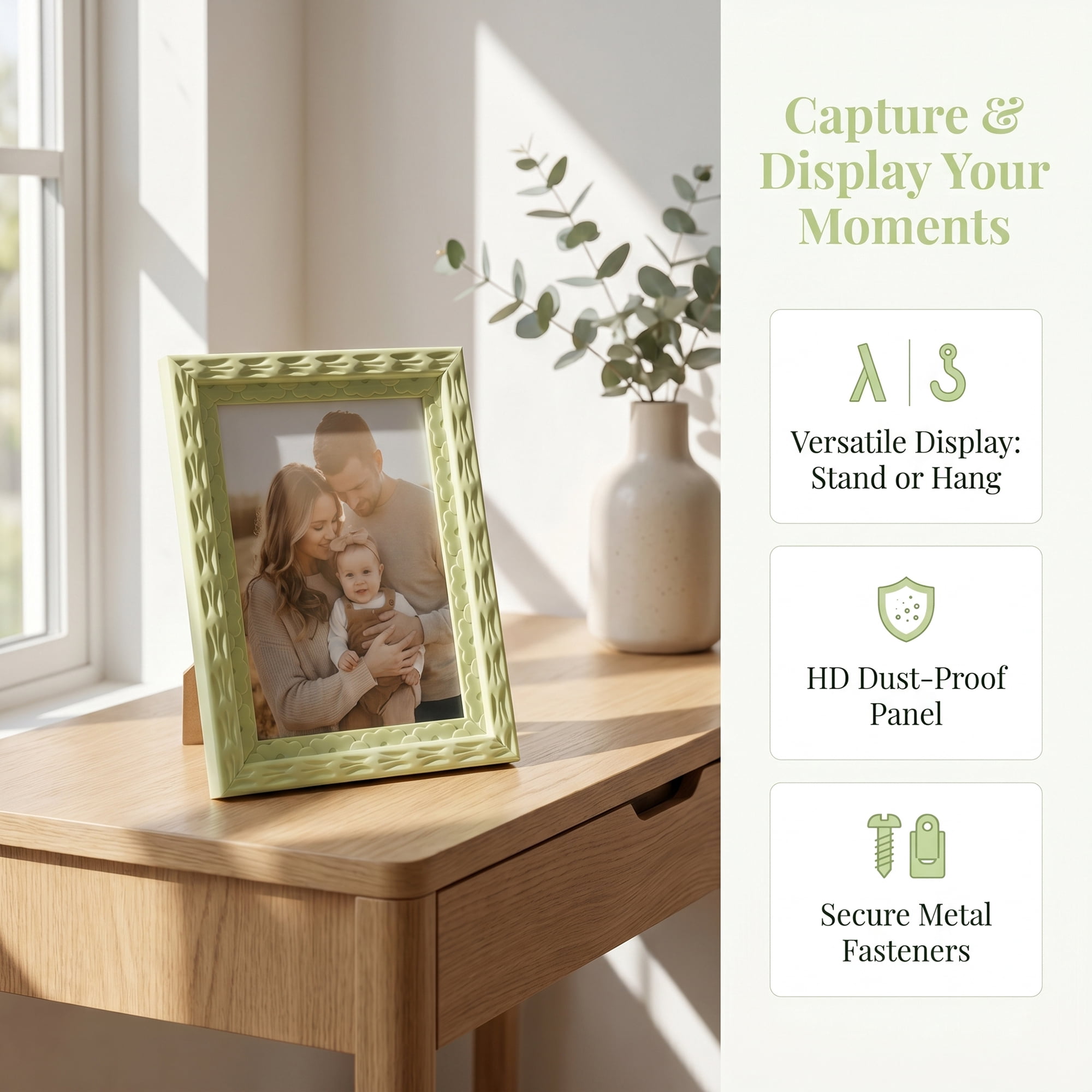 Unique Bargains Dopamine Colorful Funky Picture Frame Green 4" x 5"