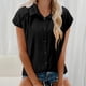 thumbnail image 2 of Camisas de Manga Larga para las Mujeres de Ajuste Suelto de las Mujeres de Algodón de Lino Blusa Casual Cuello en V, Poliéster, 2 of 8