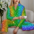 thumbnail image 6 of Naloa Glitter Rainbow Pajamas for Women Set, Womens Pajama Sets, Lounge Sets for Women, 2pjs for Women-Small, 6 of 7