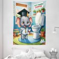 thumbnail image 2 of Ambesonne Cartoon Tapestry Wall Hanging, Potty Training Elephant Art, 60"x80", Purpleblue Multicolor, 2 of 3