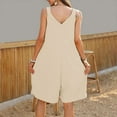 thumbnail image 5 of Seductiva Casual Pants for Women Women's Summer Fashionable Casual Solid Color V Neck Loose Pocket Sleeveless Shorts Jumpsuit Soft Leggings for Women 1PC, 5 of 5
