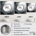thumbnail image 4 of Designart "Spiraling Turbulent Turn In Grey" abstract spirals Grey Large Square Mirror - Square Bedroom Mirror Printed Wall Decor - Modern Square Printed Wall Mirror Art, 4 of 5