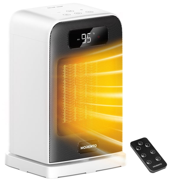 Calefactor eléctrico MORENTO AT-SH26 de 1500 W con pantalla LED y temporizador