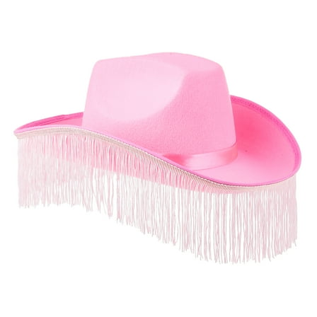 Pink Cowboy Hat with White Fringe, by Way To Celebrate