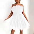 thumbnail image 3 of Cameland Robe en Tulle Sans Manches pour Femmes, Robe Courte en Tulle Solide, Robe de Princesse Sans Bretelles pour Fête, 3 of 5