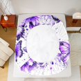 thumbnail image 5 of Feelyou Watercolor Butterfly Twin Sheet Sets for Women, Purple Flower Floral Twin Fitted Sheet, Chic Artwork Splash Flat Sheet, Microfiber Bedroom Decor, 3pcs, 5 of 7