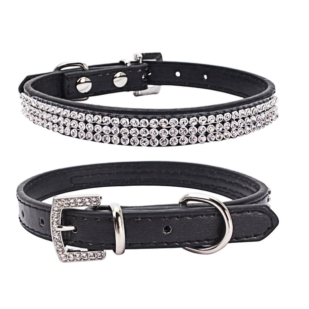 Collar para mascotas con brillantes diamantes de imitación, collar plano de malla con diamantes, cadena de PU para perros, suministros para mascotas con forma de baya