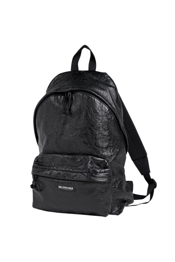 Pre-Owned Balenciaga Explorer Backpack, Black Leather, Men's, 503221