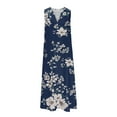thumbnail image 6 of Jacenvly New Summer Dresses for Women 2024 Women'S Summer Design Casual Dress Gradual Sleeveless Neck V-Neck Long Dress Breathable Leisure Sundresses for Women Blue, 6 of 6