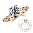 thumbnail image 1 of Anillo MOOSEA de moissanita de 1,5 quilates para mujer en oro rosa vermeil de 14 quilates, 1 of 8