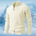 thumbnail image 2 of Ribbed Textured Knit Sweater Coat Stand Collar Long Sleeve Warm Outerwear For Autumn Winter Season Comfortable Soft Fabric Men Casual Dress Sweater Long Sleeve Hoodie Mens Long Hooded Sweatshirt, 2 of 4