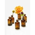 thumbnail image 3 of Serene Spaces Living 6.25" Dark Amber Glass Medicine Bottle Bud Vases - Apothecary Jars, Decorative Glass Bottles, Centerpiece for Wedding Reception, Mini Flower Vases, Pack of 6, 3 of 4