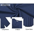 thumbnail image 6 of WellSize Womens Plus Size Tops Casual Pleated V Neck Fall Blouse Tunic Long Sleeve Shirts, 6 of 8